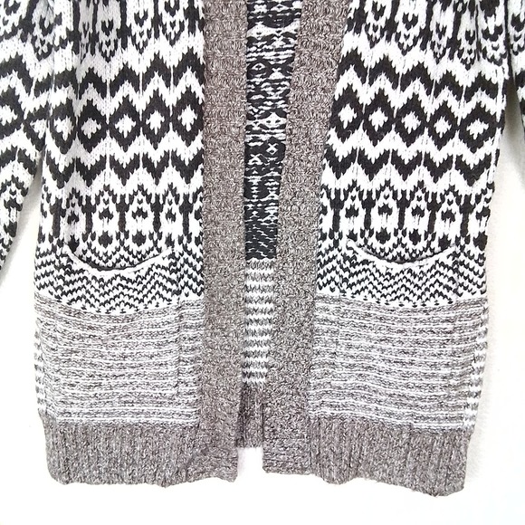 American‎ Eagle Chunky Knit Open Cardigan Size Small Brown, White, Southwest - Picture 4 of 11